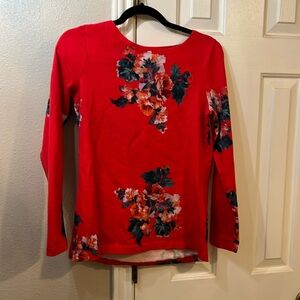 Red floral top size 12